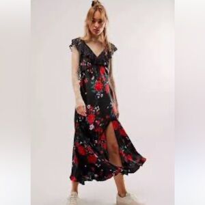Free People Warm Harts Floral Midi Dress